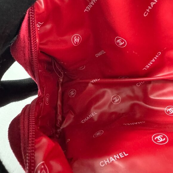 CHANEL Parfums Makeup Cosmetics Bag Pouch Travel Case, Red Velvet - Picture 10 of 13